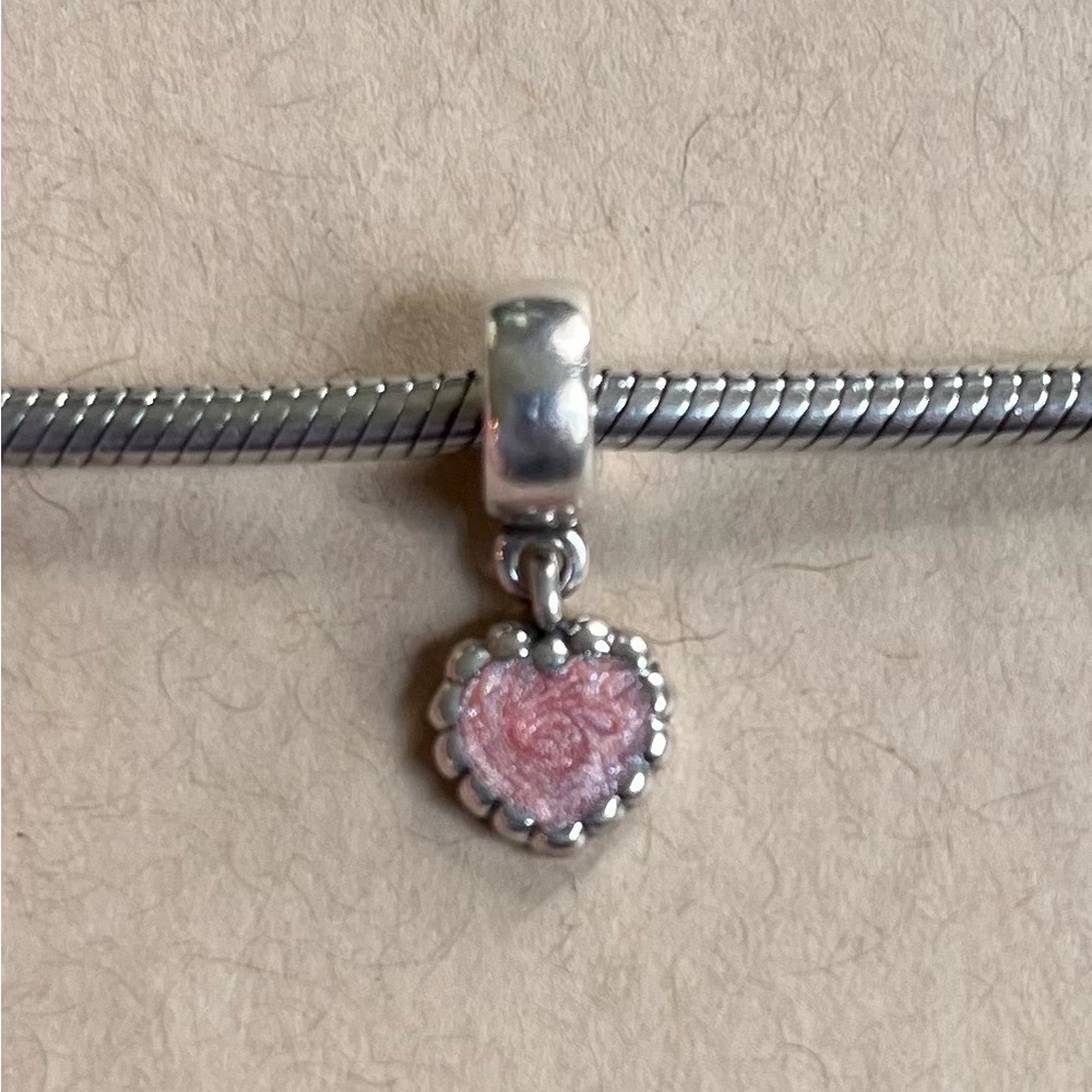 pandora heart young love pink dangle charm (retired)